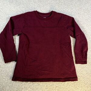 Gap Kids Basic Shirt Boys Long Sleeve Solid Maroon Red Layering Size Small 6/7